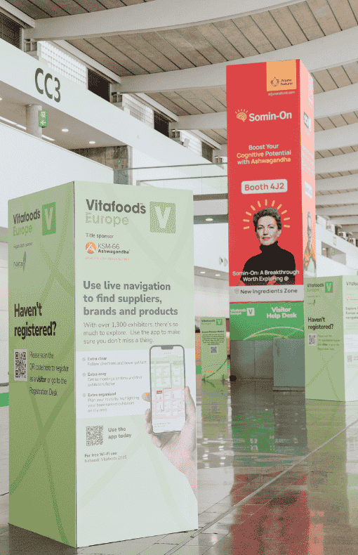 Speaker on stage at Vitafoods Europe